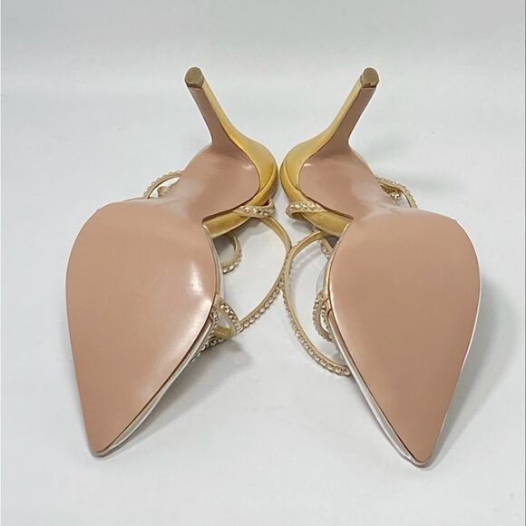 Andrea Wazen Leather & Crystal Pumps size 37.5 - Picture 13 of 14